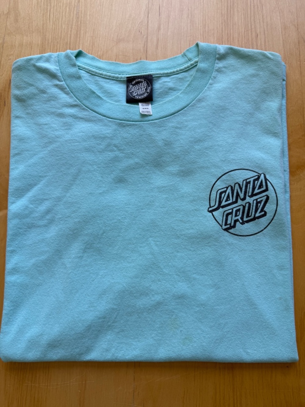 Santa Cruz Logo T-Shirt XL Mint Green Skate Surf Streetwear Tee
